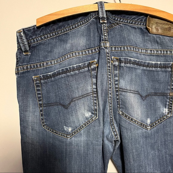 Diesel Industry Medium Wash Denim Jeans Slim Skinny Contrast Embroidery W36 L32 - Picture 8 of 12